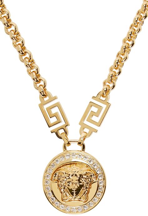 versace necklace women's|14k gold Versace pendant.